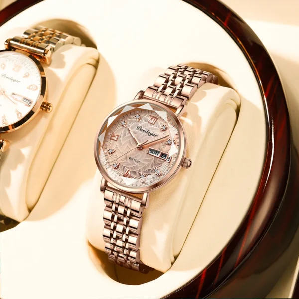 POEDAGAR Women Watch Stainless Steel Mesh Rose Gold Simple Waterproof Luminous Ladies Watches Luxury Quartz Elegant - Image 6