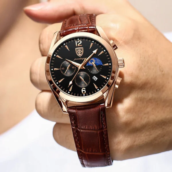 Men Watch Top Brand Luxury Men's Wristwatch Leather Quartz Watches Sports Waterproof Male Clock Relogio Masculino+Box - Image 3