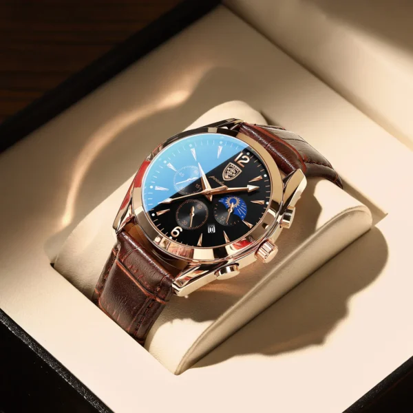 Men Watch Top Brand Luxury Men's Wristwatch Leather Quartz Watches Sports Waterproof Male Clock Relogio Masculino+Box - Image 6