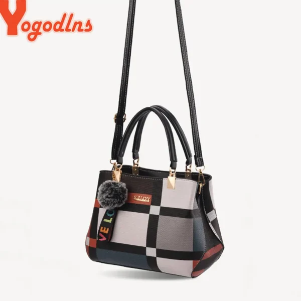 Yogodlns New Luxury Handbag Women Stitching Wild Messenger Bags Designer Brand Plaid Shoulder Bag Female Ladies Totes - Image 4