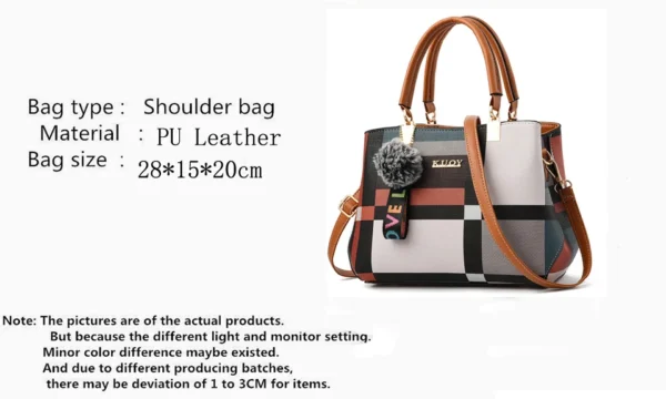 Yogodlns New Luxury Handbag Women Stitching Wild Messenger Bags Designer Brand Plaid Shoulder Bag Female Ladies Totes - Image 7
