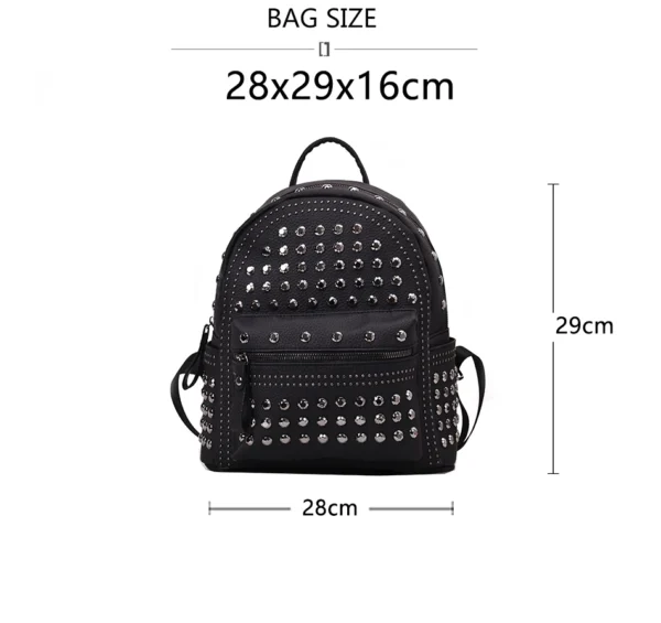 JIEROTYX 2021 New Arrival Preppy Leisure Backpack Womens Casual Daypacks Women Soild Zipper Rivet Shoulder Bags Soild Hot Sale - Image 7