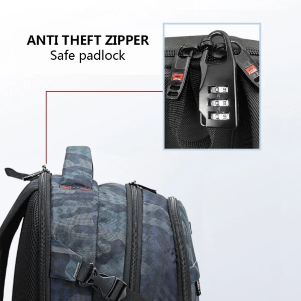 2025 New Waterproof Man Backpack Fit 17inch Laptop USB Charging Backpack Women Oxford Travel Male Bag Vintage School Bag Mochila - Image 4