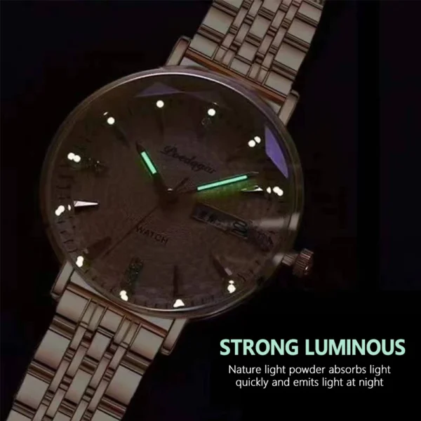 POEDAGAR Women Watch Stainless Steel Mesh Rose Gold Simple Waterproof Luminous Ladies Watches Luxury Quartz Elegant - Image 4