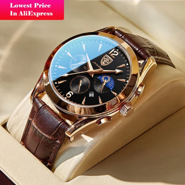Men Watch Top Brand Luxury Men's Wristwatch Leather Quartz Watches Sports Waterproof Male Clock Relogio Masculino+Box - Image 2