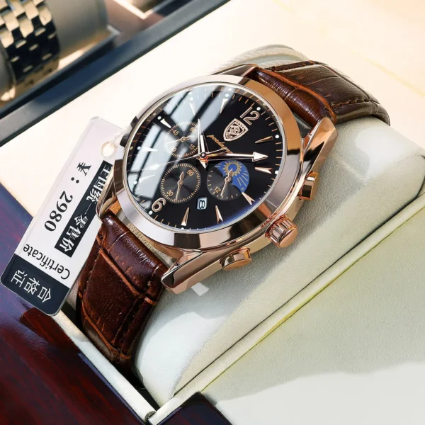 Men Watch Top Brand Luxury Men's Wristwatch Leather Quartz Watches Sports Waterproof Male Clock Relogio Masculino+Box - Image 5