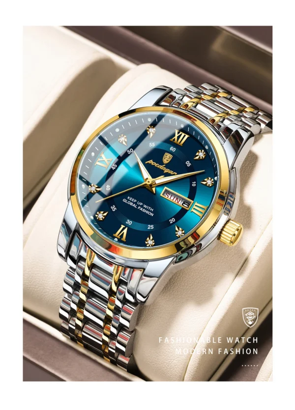 Luxury Watch for Man Elegant Date Week Waterproof Luminous Men Watch Quartz Stainless Steel Sports Men's Watches reloj - Image 7