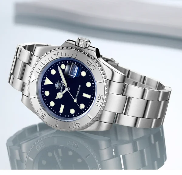Luxurious Men's Analog Quartz Watch BGW9 Luminous 20 Bar Waterproof Men's Diving Stainless Steel Men Watches H3