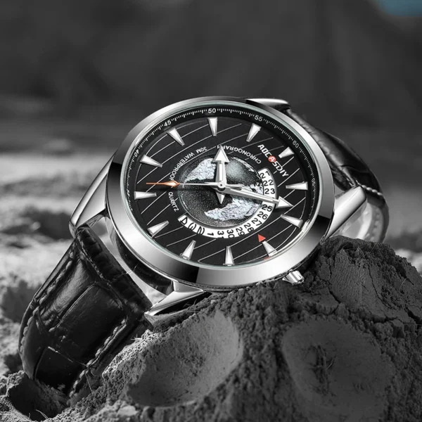 Luxury Mens Watches New Fashion Creative Earth Quartz Wristwatch Leather Sport Watch for Men Clock Relogio Masculino - Image 9