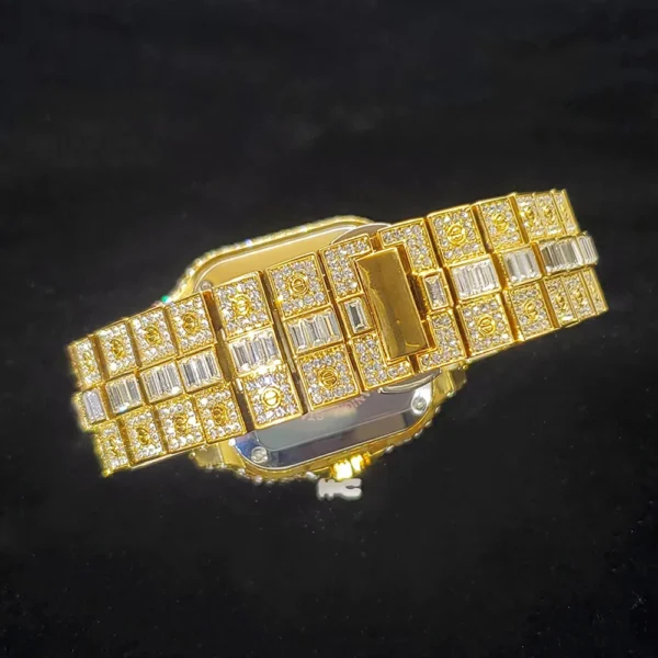 Luxury Diamond Watch for Men Hip Hop Style Bling Bling Iced Out Wristwatch Fashion Square Stainless Steel Waterproof Clock 2024 - Image 8