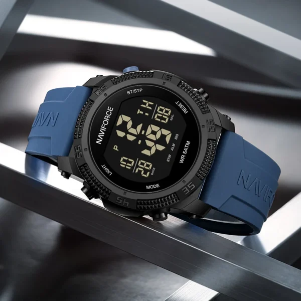 NAVIFORCE Men's Fashion LCD Digital Wristwatch 50m Waterproof Sports Silicone Strap Watches for Man Casual Electronic Male Clock - Image 6