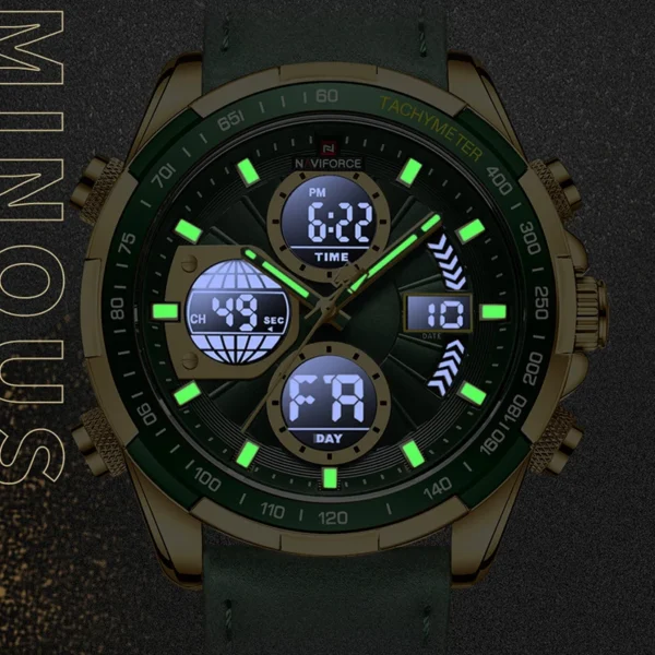 Watches for Men Leather Mens Military Sport Waterproof Watch Quartz WristWatch Chronograph Male Clock - Image 2