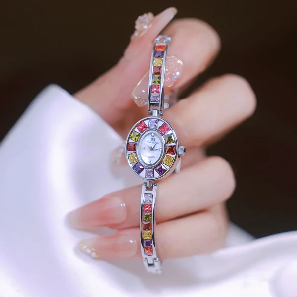Women's Chain Watch Brand Light Luxury Gold Gradient Rainbow Bracelet Waterproof Ladies Fashion Quartz clock Watches Gift - Image 2