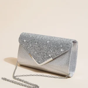 Women Evening Envelope Handbag Prom Sequin Clutch Purse chain Shoulder Cross Body Bag For Party