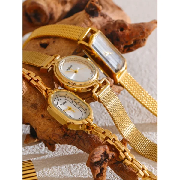 Yhpup Fashion Stainless Steel Lades' Watch with Japan Movement Waterproof Polished Shiny 18K Gold PVD Plated Jewelry Accessories - Image 6