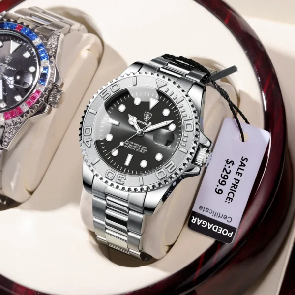 Luxury Men Watch Business Quartz Man Clock Sports Waterproof Luminous Date Stainless Steel Men's Watches Male Reloj+box - Image 2