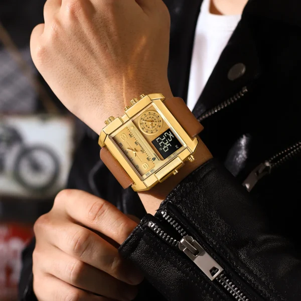 Luxury Man Wristwatch Rectangle Waterproof Luminous Day Week Men Watch Digital Multifunction Men's Watches Quartz Reloj - Image 6