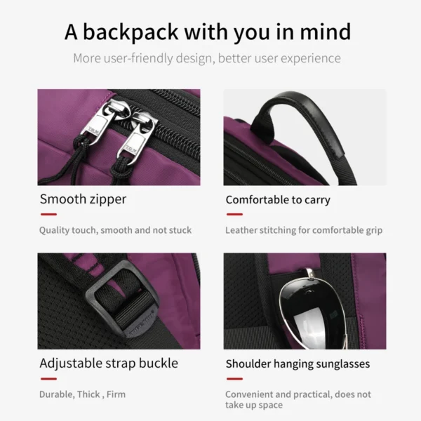 Tigernu New Multifunctional Women Backpacks Light Weight Female Laptop Bags Expandable Business Trip For Women School mochilas - Image 6