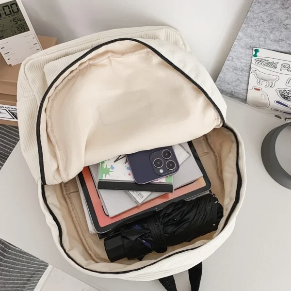 Vintage Boy Girl Corduroy Green School Bag Men Women Laptop College Backpack Cool Lady Student Fashion Female Travel BookBag New - Image 5