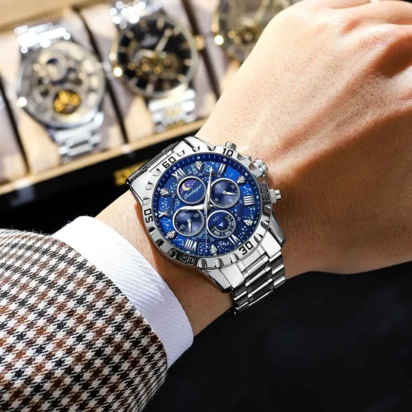 Top Luxury Man Wristwatch Waterproof Luminous Chronograph Men's Quartz Watch Stainless Steel Casual Sports Men Watches - Image 5
