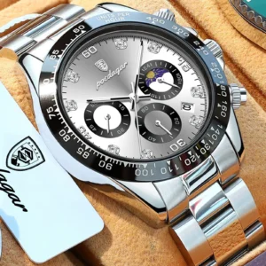 POEDAGAR Luxury Man Wristwatch Sports Chronograph Luminous Waterproof Date Men Watch Stainless Steel Men's Watches Quartz Clock
