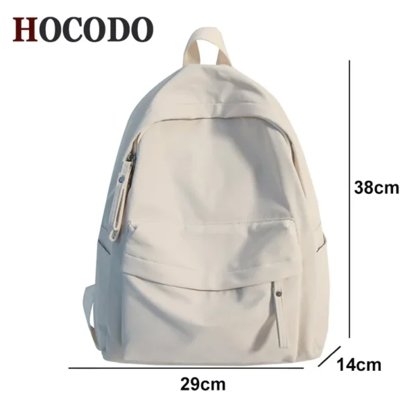 Simple Solid Color Backpack Women 2022 Waterproof Nylon School Bags For Teenager Girls Bookbag Lady Travel Backbag Shoulder Bag - Image 6