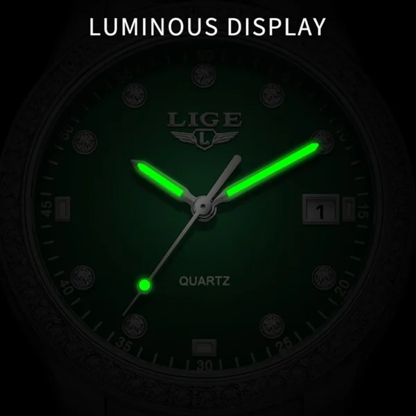 LIGE brand new luxury Women's Watch Luminous Stainless Steel Ladies Clock Gift Waterproof Fashion Watch for Women montre femme - Image 2