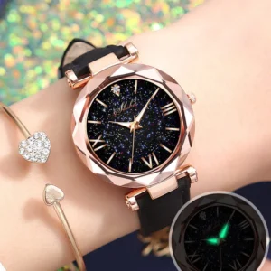 Unisex Stars Little Point Frosted Belt Watch Dotted With Roman Accessories for Women gifts for women Luxury Fashion Dial Design