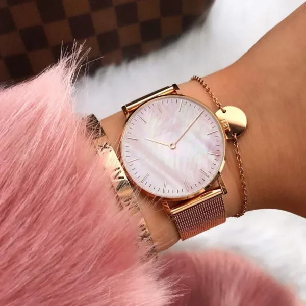 New Luxury Brand Women Watches Stainless Steel Mesh Strap Quartz Wrist Watches for Women Fashion Elegant Ladies Bracelet Clock - Image 4