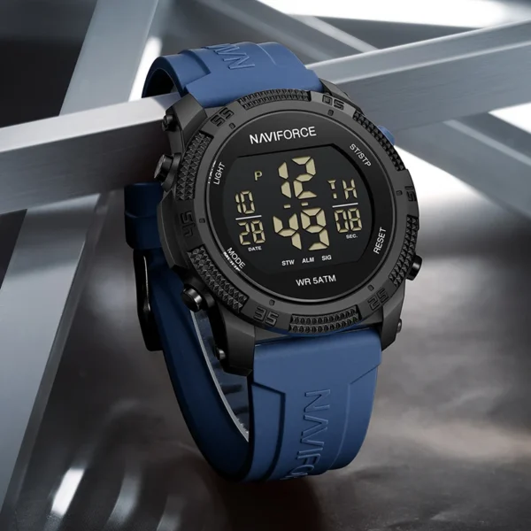 NAVIFORCE Men's Fashion LCD Digital Wristwatch 50m Waterproof Sports Silicone Strap Watches for Man Casual Electronic Male Clock - Image 5