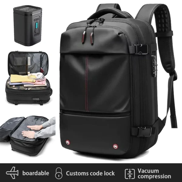 Travel Vacuum Compression Backpack 17 inch Laptop Business Backpack Large Capacity Expanded Backpack With Anti-theft Lock