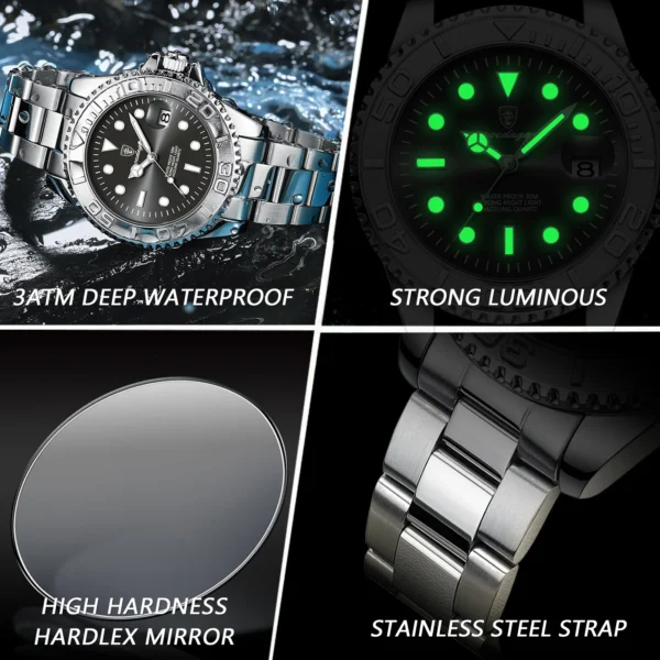 Luxury Men Watch Business Quartz Man Clock Sports Waterproof Luminous Date Stainless Steel Men's Watches Male Reloj+box - Image 4