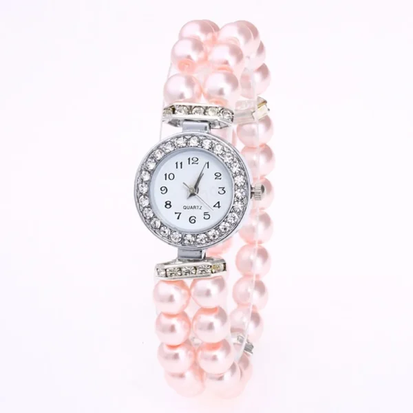 Women Pearl String Watch Strap Quartz Wrist Watch Fashionable Simple Style Quartz Wristwatch Reloj Mujer Montre Femme Relogio - Image 3