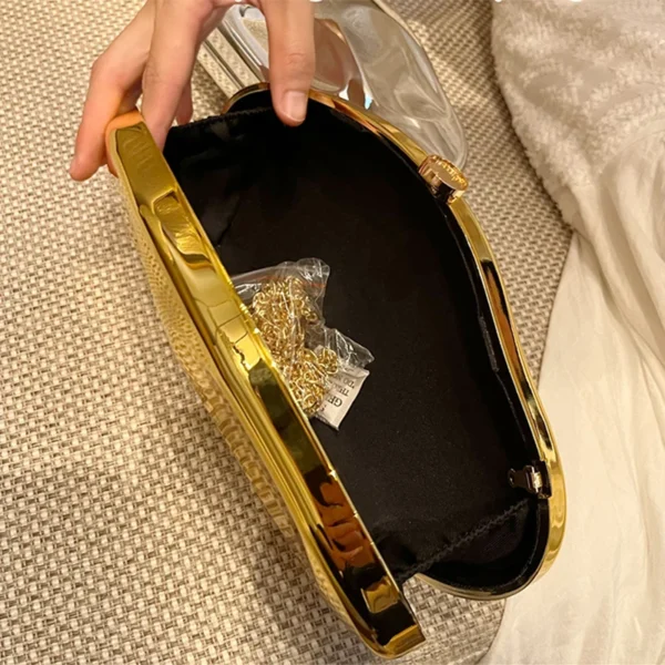 JIOMAY Acrylic Gold Purse Luxury Designer Handbags High Quality 2025 Glamorous Wedding Evening Bag Fashion Purses for Women - Image 5