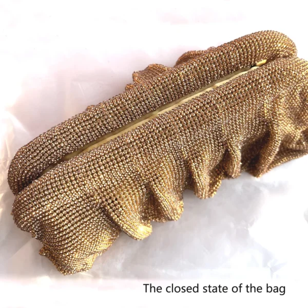 Shiny Rhinestones Handmade Evening Clutch Bags New Folds Purses and Handbags Luxury Designer Wedding Party High Quality - Image 6