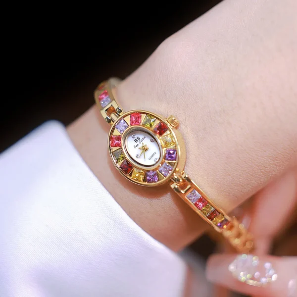 Women's Chain Watch Brand Light Luxury Gold Gradient Rainbow Bracelet Waterproof Ladies Fashion Quartz clock Watches Gift - Image 3