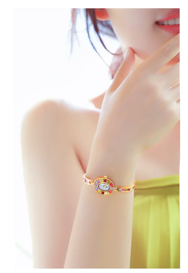 Women's Chain Watch Brand Light Luxury Gold Gradient Rainbow Bracelet Waterproof Ladies Fashion Quartz clock Watches Gift - Image 7