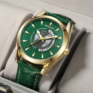Luxury Mens Watches New Fashion Creative Earth Quartz Wristwatch Leather Sport Watch for Men Clock Relogio Masculino