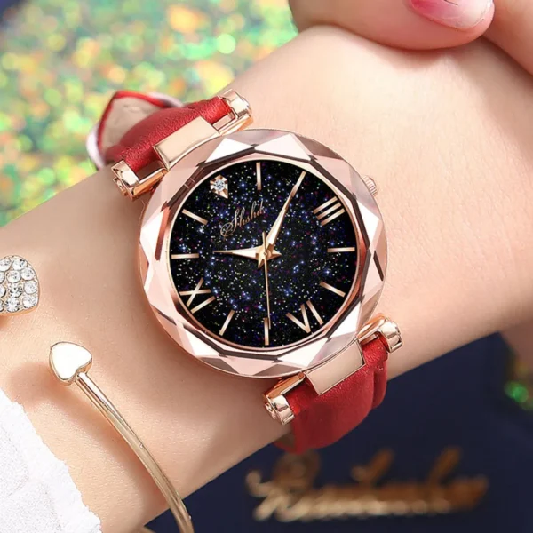 Unisex Stars Little Point Frosted Belt Watch Dotted With Roman Accessories for Women gifts for women Luxury Fashion Dial Design - Image 7