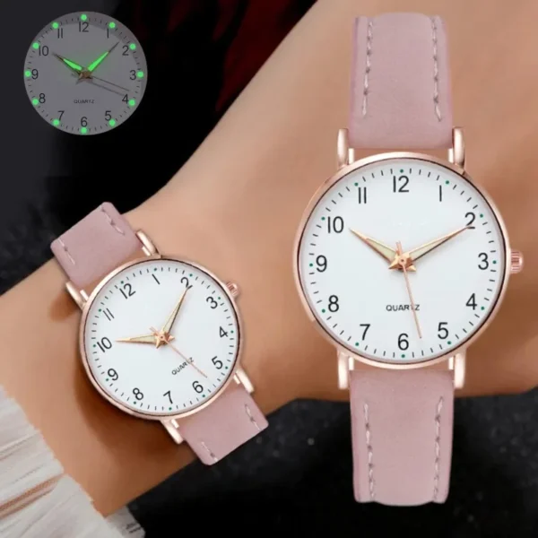 Reloj Mujer Fashion Watch For Women Leather Belt Watches Ladies Luxury Analog Quartz Luminous Wristwatch Clock Relogio Feminino - Image 2