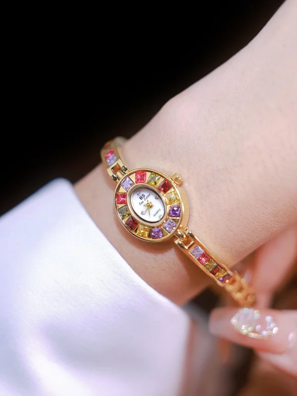 Women's Chain Watch Brand Light Luxury Gold Gradient Rainbow Bracelet Waterproof Ladies Fashion Quartz clock Watches Gift - Image 8