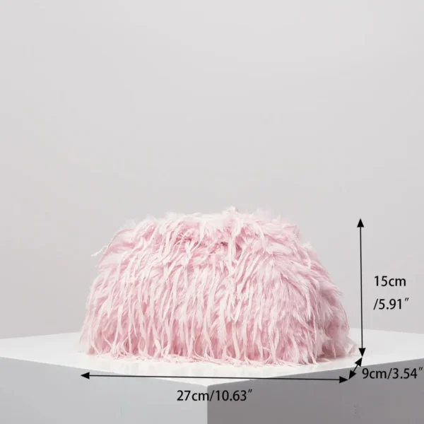 Dopamine-style clip bag, Y2K plush clutch bag, candy-colored women's purse, dinner dress clutch - Image 3