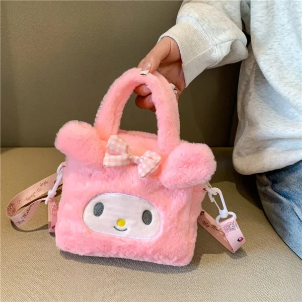 Sanrio Bag Kawaii Kuromi Cinnamoroll My Melody Cartoon Anime Plush Handbag Cosmetic Bag Travel Storage Bag Women Girl Gifts - Image 2