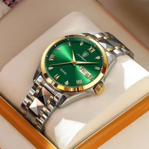 Top Original Men Quartz Watch Green Waterproof Watch For Men's Stainless Steel Man Luxury Watch Luminous Wristwatch