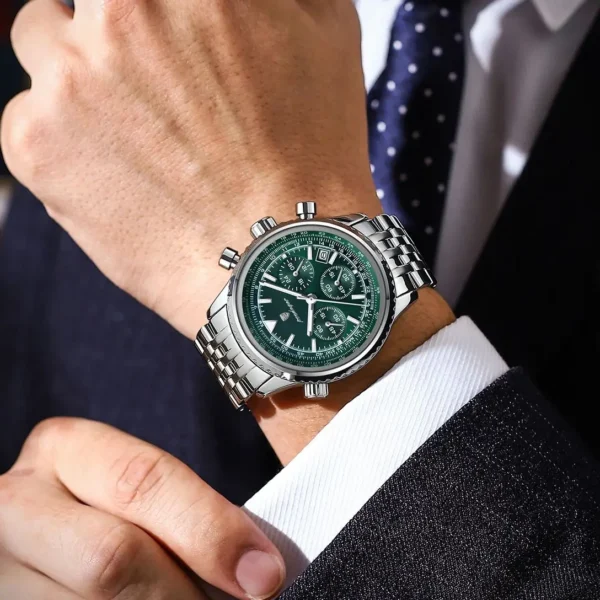 Top Luxury Men Watches Luminous Date Waterproof Chronograph Quartz Man Watch Stainless Steel Sport Military Men's Watch - Image 5