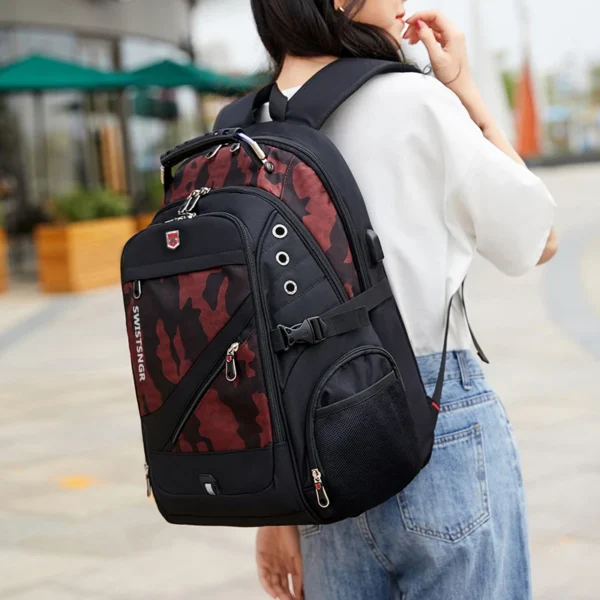 Waterproof Women 17 Inch Laptop Backpack School Bags for Girls USB Charging Bag Fashion Bagpack Men Travel Backpack Male Mochila - Image 6