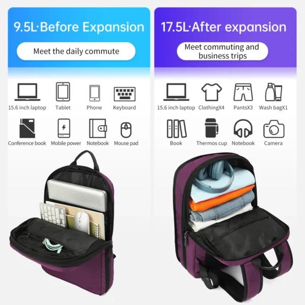 Tigernu New Multifunctional Women Backpacks Light Weight Female Laptop Bags Expandable Business Trip For Women School mochilas - Image 4