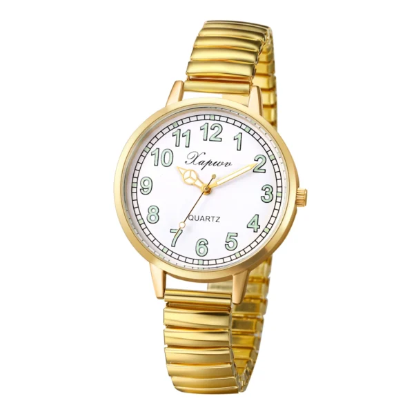 LANCARDO Elastic Women Watch Waterproof Luminous Scale and Hand Hard Steel Bracelet Elastic Strap Watch Simulates Quartz - Image 5