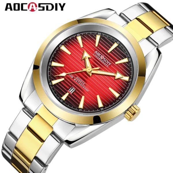 Mens Watches Stainless Steel Belt Quartz Wrist Watch Man Business Watch Calendar Date Luminous Male Casual Bracelet Clock