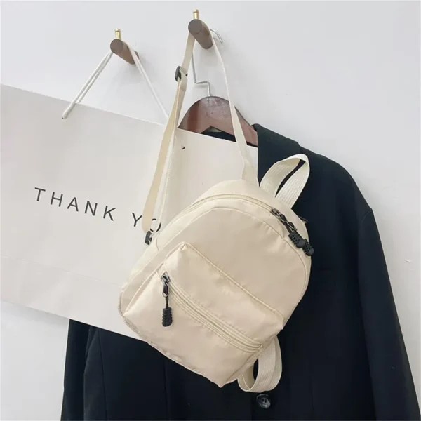 Korean Nylon holographic backpack Women Casual Solid Color Small Schoolbag Travel Bag For Teenager Student School Bag Back - Image 3
